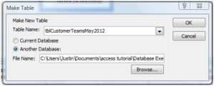 Creating a Make Table Query